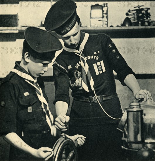 'Sea Scouts Learning to Read the Compass', 1944. Creator: Unknown.