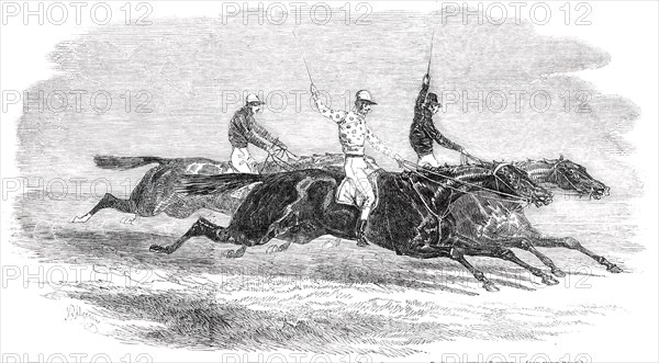 Doncaster Races - the Dead-Heat for the St. Leger Stakes..., 1850. Creator: Unknown.