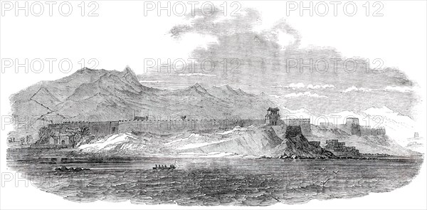 General View of the Great Wall of China, from the Sea, 1850. Creator: Unknown.