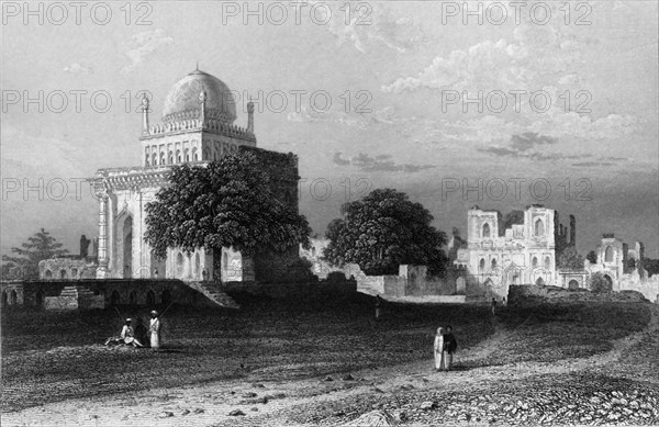 'Mosque of Mustapha Khan, - Bejapore', 1834. Creator: William Purser.