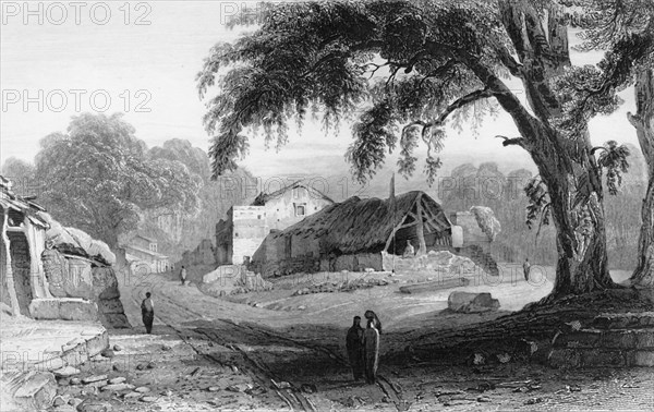 'The Pass of Makundra', 1834. Creator: William Purser.