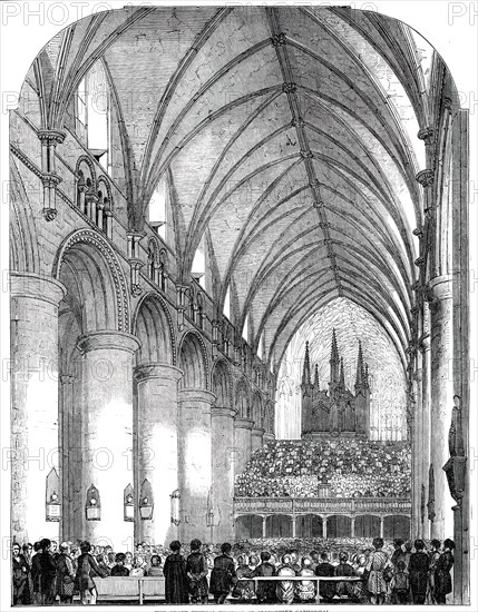 The Grand Musical Festival in Gloucester Cathedral, 1850. Creator: Unknown.