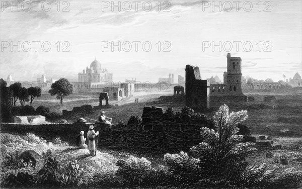 'Tomb of Humaioon, - Delhi', 1834. Creator: William Purser.