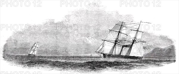 H.M. Steamer "Rifleman", in Chase of a Brazilian Slaver, 1850. Creator: Unknown.