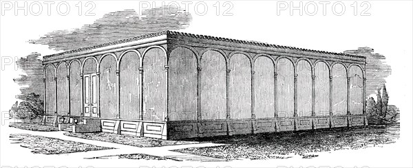 The New Victoria Regia House - Exterior, Chatsworth House, Derbyshire, 1850. Creator: Unknown.