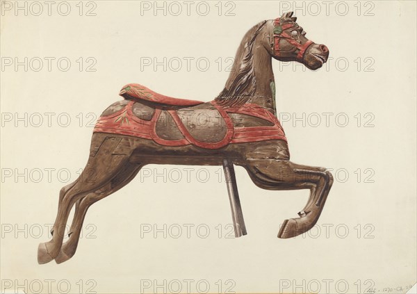 Carousel horse, 1935/1942. Creator: Mildred E Bent.