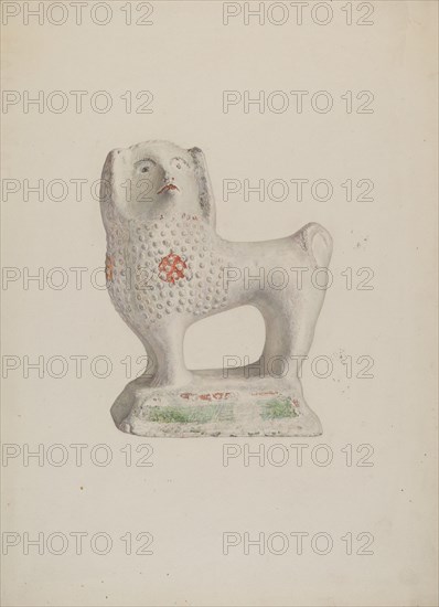 Chalkware Dog, c. 1941. Creator: Sadie Berman.