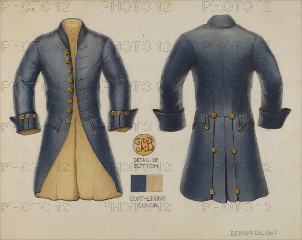Men's Coat, c. 1936. Creator: B. Berndt.