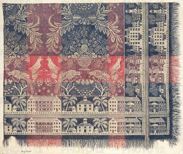 Woven Jacquard Coverlet, c. 1939. Creator: Mary Berner.