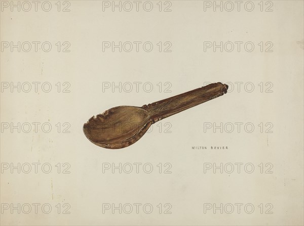 Childs Porridge Spoon, c. 1939. Creator: Milton Bevier.