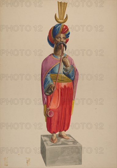 Cigar Store Figure: Turk, c. 1938. Creator: Irving L. Biehn.