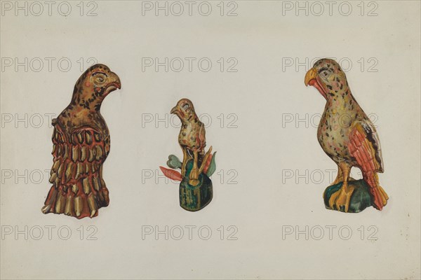 Pa. German Wooden Eagles, c. 1937. Creator: Laura Bilodeau.