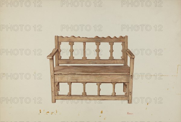 Bench, 1935/1942. Creator: Hal Blakeley.