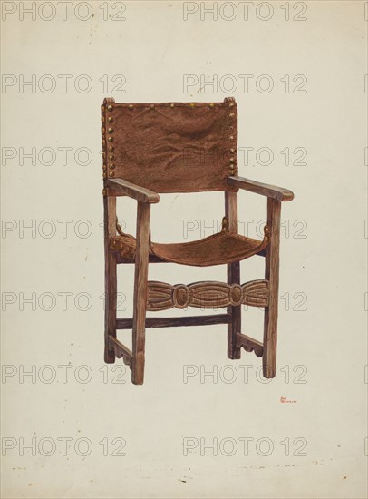 Arm Chair, 1941. Creator: Hal Blakeley.