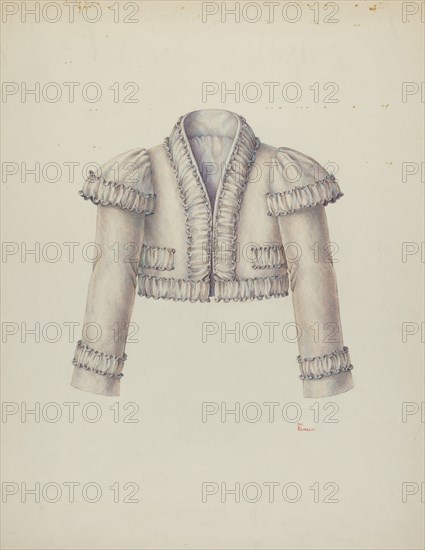 Embroidered Bolero Jacket, c. 1940. Creator: Hal Blakeley.