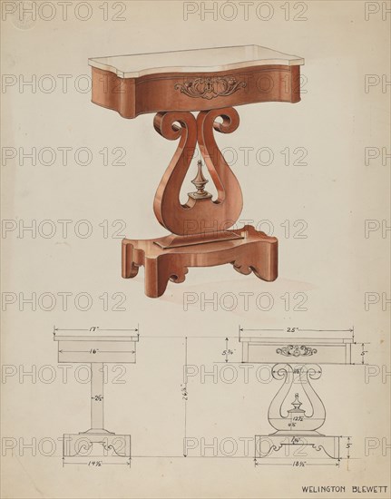 Table, c. 1936. Creator: Wellington Blewett.