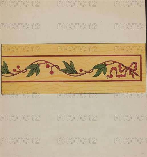 Decorative Panel from Rail Car Interior, c. 1936. Creator: Wellington Blewett.