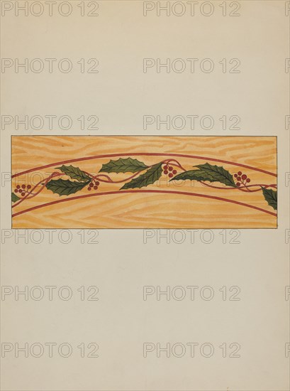 Decorative Panel from Rail Car Interior, c. 1936. Creator: Wellington Blewett.