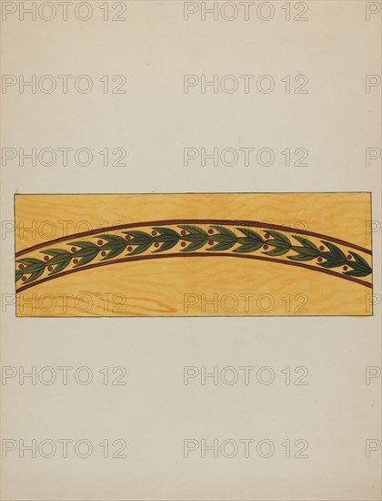 Decorative Panel from Rail Car Interior, c. 1936. Creator: Wellington Blewett.