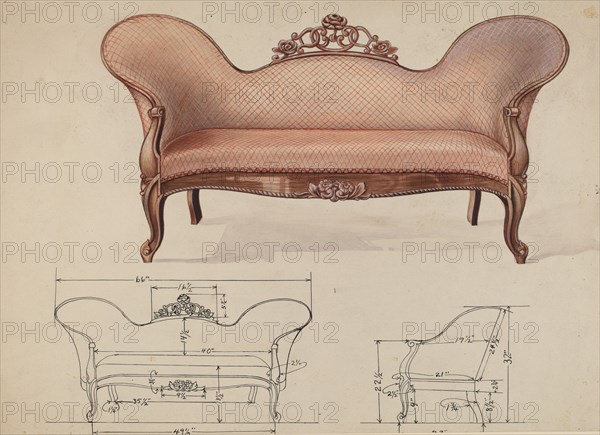 Sofa, c. 1936. Creator: Wellington Blewett.