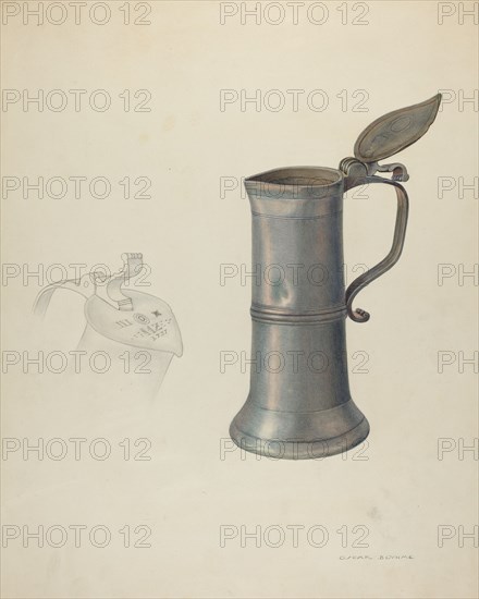 Pewter Tankard, c. 1941. Creator: Oscar Bluhme.