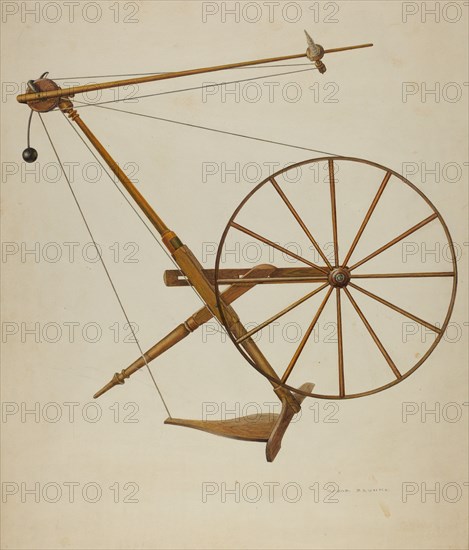 Spinning Wheel, 1941. Creator: Oscar Bluhme.