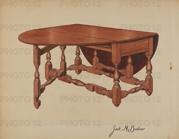 Table, c. 1940. Creator: Jack Bochner.