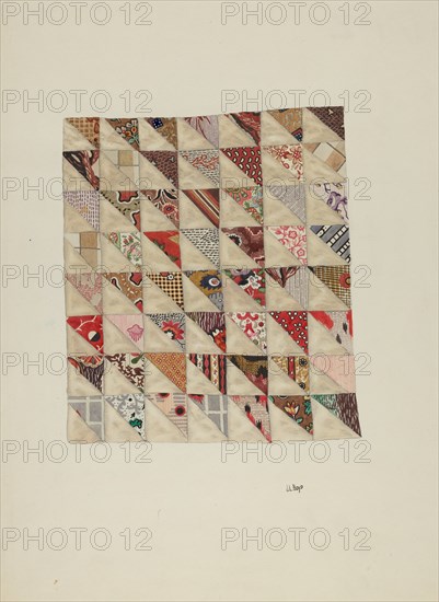 Piece of Calico Patchwork, 1935/1942. Creator: Joseph L. Boyd.
