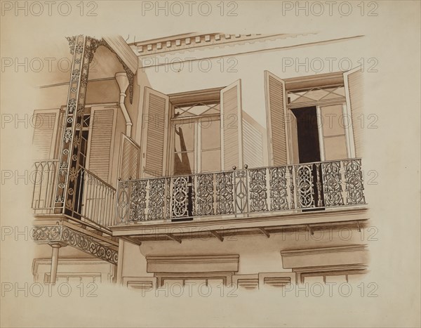 Cast Iron Balcony Rail, c. 1936. Creator: Joseph L. Boyd.