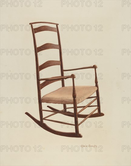 Shaker Chair - Rocker, c. 1939. Creator: Adele Brooks.