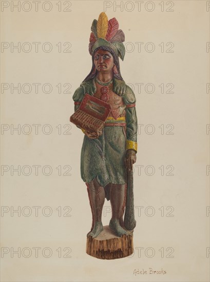 Cigar Store Indian, c. 1939. Creator: Adele Brooks.