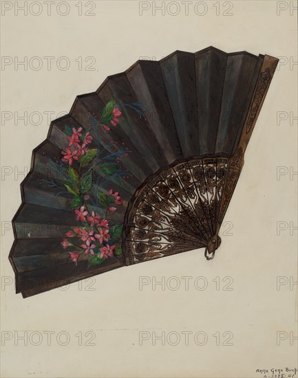 Fan, c. 1937. Creator: Ann Gene Buckley.