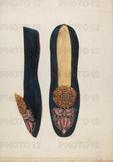 Woman's Slipper, c. 1937. Creator: Ann Gene Buckley.