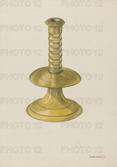 Candlestick, 1937. Creator: Irene M. Burge.