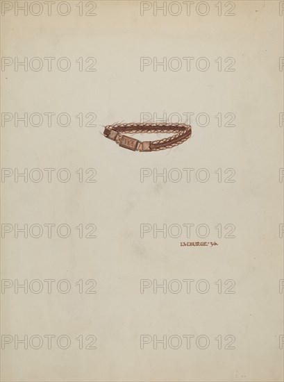Woven Hair Bracelet, 1936. Creator: Irene M. Burge.