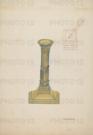 Candlestick, 1937. Creator: Irene M. Burge.