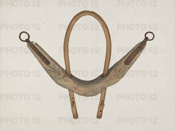 Oxen Yoke, c. 1937. Creator: Earl Butlin.