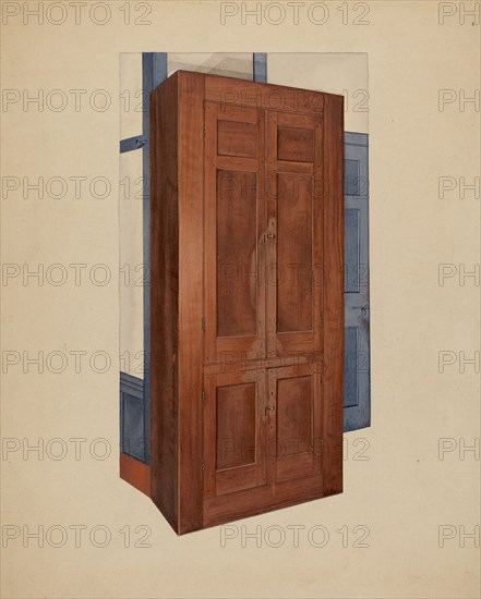 Shaker Dining Room Cupboard, c. 1937. Creator: William Paul Childers.