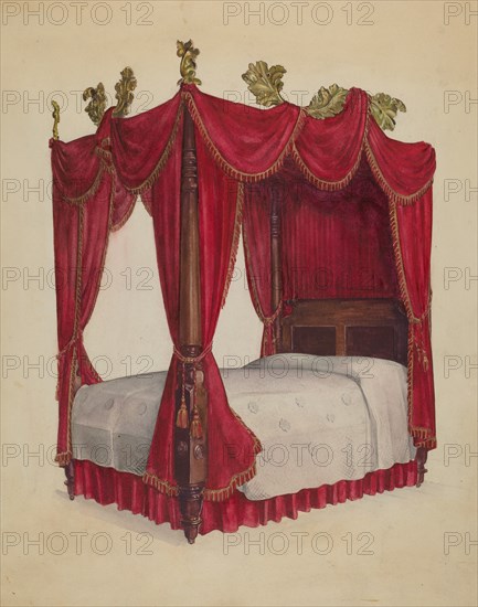 High Post Bed, 1936. Creator: Florence Choate.