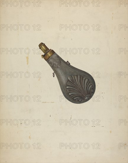 Powder Flask, c. 1940. Creator: Robert Clark.