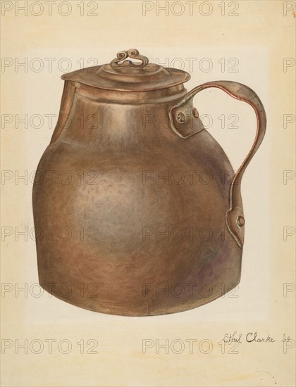 Copper Water Vessel, 1939. Creator: Ethel Clarke.
