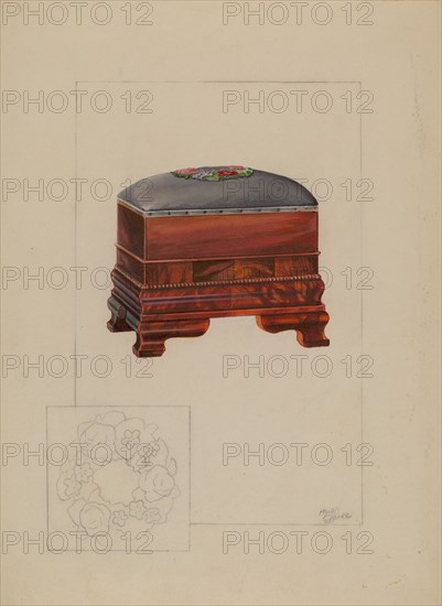 Ottoman, c. 1937. Creator: Hugh Clarke.