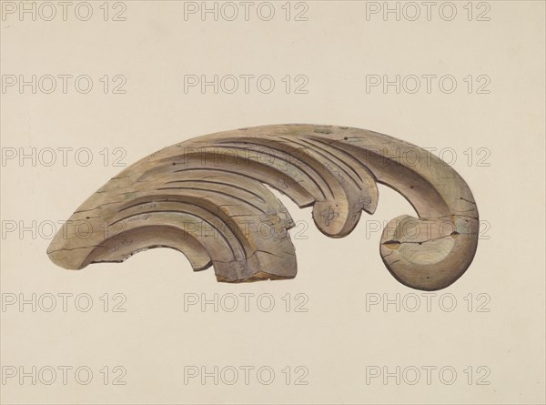 Wood Carving - Scroll, c. 1939. Creator: Clements Clayton.