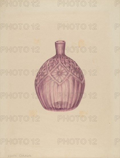 Glass Cologne Bottle, c. 1940. Creator: John Dana.