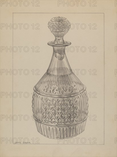 Decanter, c. 1937. Creator: John Dana.