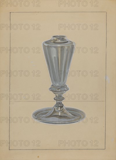Sperm Oil Lamp, 1935/1942. Creator: John Dana.