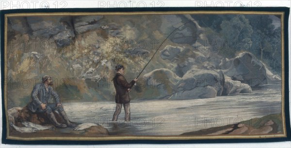 Cornelius Vanderbilt Fishing, English, 1882. Creators: John Evan Hodgson, The Royal Windsor Manufactory.