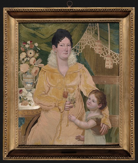 Portrait of the Princess di Ottaiano and her son Carlo, Naples, 1814. Creators: Princess Isabella Albertini de Medici di Ottaiano, Marquis Filippo Petrone.