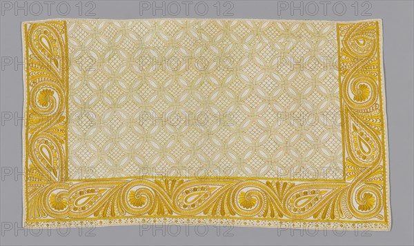 Pillow Sham with Embroidering Yarns, Shropshire, late 17th/early 18th century. Creators: Jane Bolas Vaughan, Elizabeth Ottiwell Vaughan.
