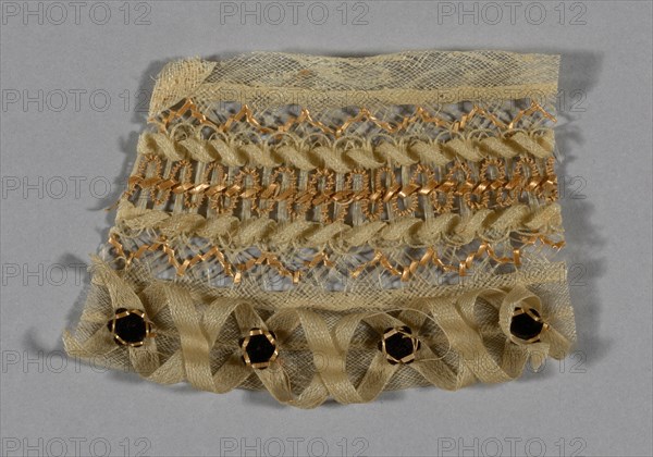 Fragment (Bonnet Trim), Europe, 1850. Creator: Unknown.